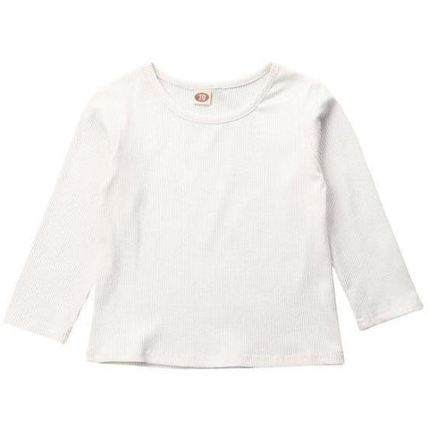 Image of Little Bumper Children Clothes White / 18M / United States Long Sleeve Knitted T-Shirts
