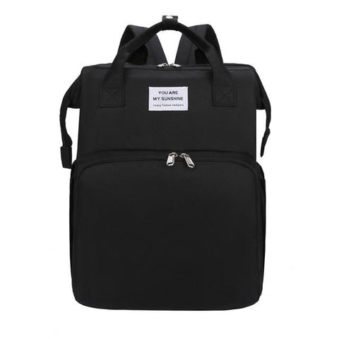 Image of Little Bumper Diaper Bag Black Waterproof Diaper Bag Portable Folding Bed
