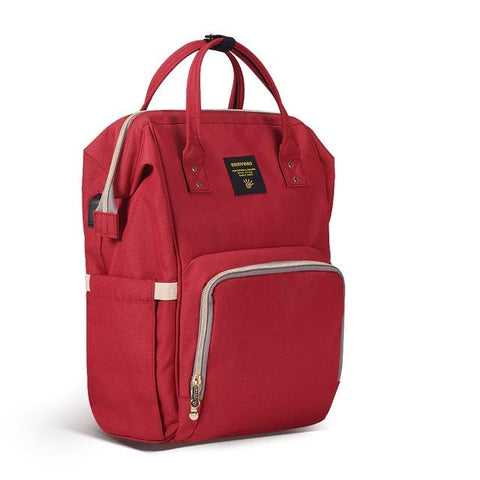 Image of Little Bumper Diaper Bag Red USB / United States Large  Nursing Travel Diaper Backpack