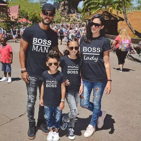 Image of Little Bumper Family Matching Clothes Boss Man Lady Mini Family Matching Printed Tops