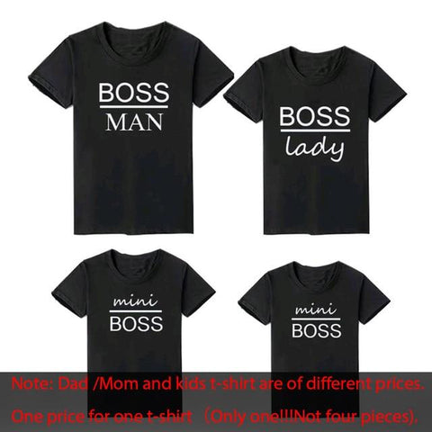 Image of Little Bumper Family Matching Clothes family t-shirt boss / father M (1PCS) Boss Man Lady Mini Family Matching Printed Tops