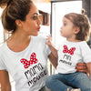 Little Bumper Family Matching Clothes MN-white / Kid 6T 130 (1PCS) Mama Mini Mouse Printed Mommy and Me Matching Tees
