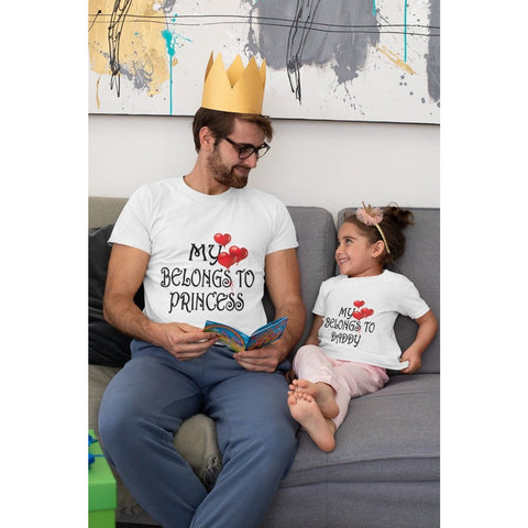 Image of Little Bumper Family Matching Clothes "My Heart Belongs To Princess" & "My Heart Belongs To Daddy" Matching Father Daughter Tess