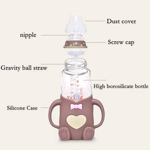 Little Bumper Feeding Baby Cute Feeding Silicone Milk Bottle With Handle