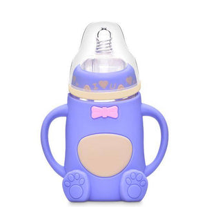 Little Bumper Feeding Pink / United States Baby Cute Feeding Silicone Milk Bottle With Handle
