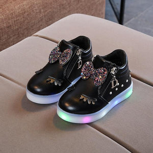 Little Bumper Girl Shoes Black / 29 Girls Glowing LED Sneakers