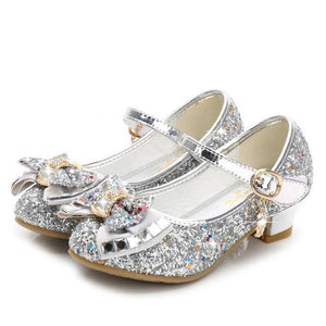 Little Bumper Girl Shoes Silver / 26 / United States Princess Girls Glitter High Heel Shoes