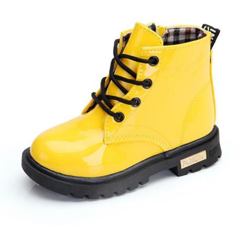 Image of Little Bumper Girl Shoes Yellow / 1 Children Leather Boots