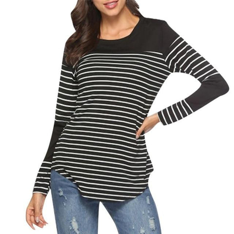 Image of Little Bumper Girls Clothes BK / XL / United States Long Sleeve Striped Top  For Breastfeeding Mom