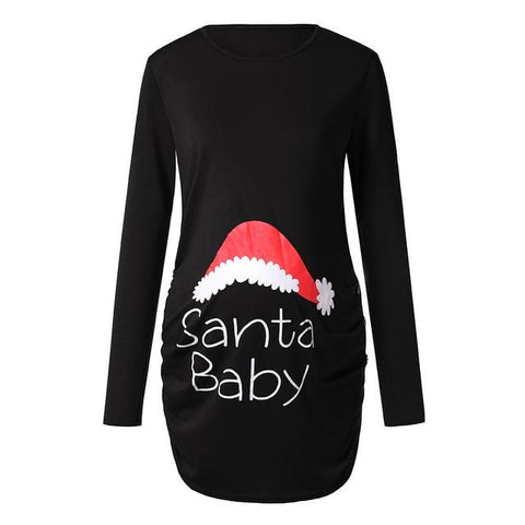Image of Little Bumper Girls Clothes BK / XXL / United States Pregnant Woman  Long Sleeve T Shirt Dress