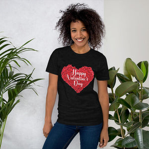 Little Bumper Girls Clothes Black Heather / XS Happy Valentines Day Short-Sleeve Unisex T-Shirt