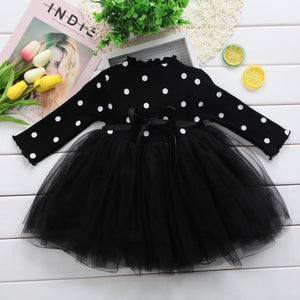 Little Bumper Girls Clothes Black / Newborn Long Sleeve Dotted Baby Girl Dress