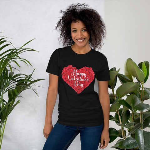 Image of Little Bumper Girls Clothes Black / XS Happy Valentines Day Short-Sleeve Unisex T-Shirt