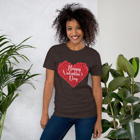 Image of Little Bumper Girls Clothes Brown / S Happy Valentines Day Short-Sleeve Unisex T-Shirt