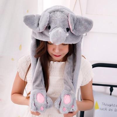 Image of Little Bumper Girls Clothes elephant gray / United States / 30x50cm Girls Animal Jumping Ear Hats