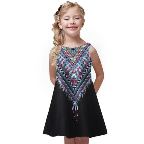 Image of Little Bumper Girls Clothes H / 6 / United States Party Printed Girl Dress