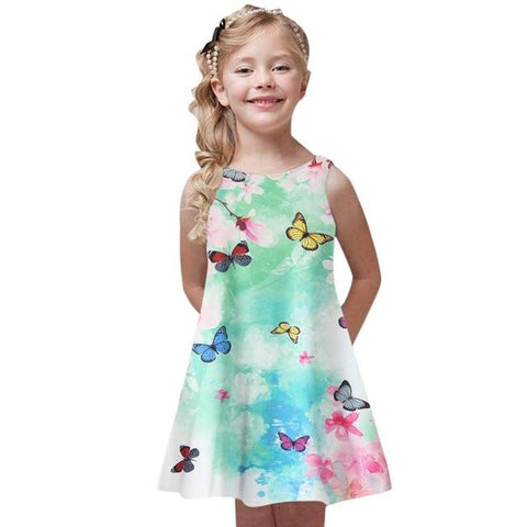 Image of Little Bumper Girls Clothes I / 5 / United States Party Printed Girl Dress