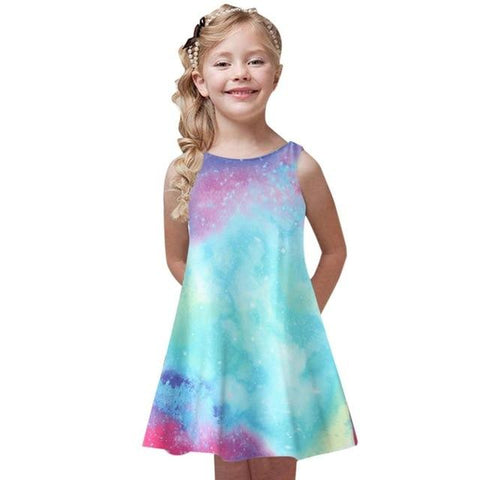 Image of Little Bumper Girls Clothes J / 5 / United States Party Printed Girl Dress