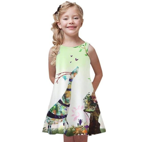 Image of Little Bumper Girls Clothes K / 8 / United States Party Printed Girl Dress