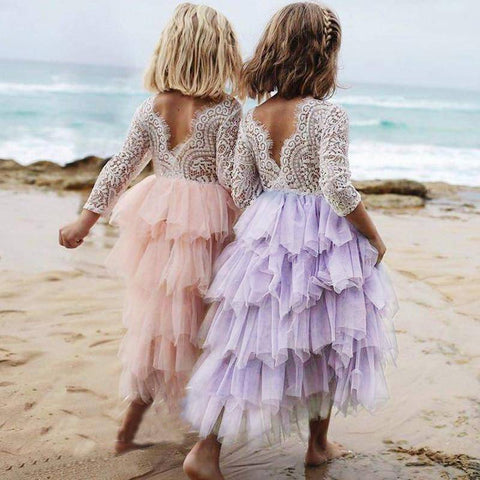 Little Bumper Girls Clothes Lace Princess Irregular Tutu Dress