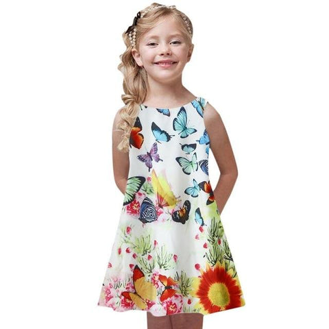 Image of Little Bumper Girls Clothes N / 5 / United States Party Printed Girl Dress