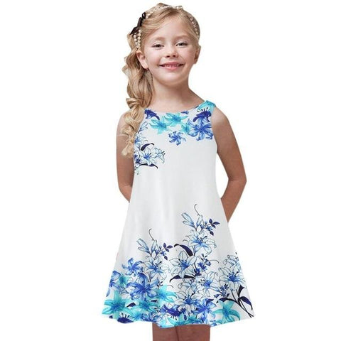 Image of Little Bumper Girls Clothes P / 6 / United States Party Printed Girl Dress