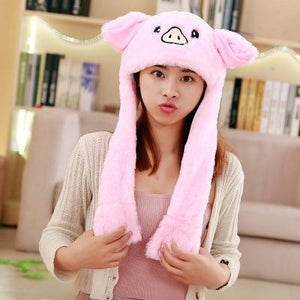 Little Bumper Girls Clothes pig pink / United States / 30x50cm Girls Animal Jumping Ear Hats