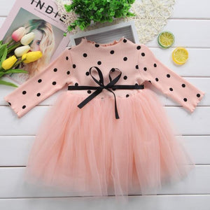 Little Bumper Girls Clothes Pink / Newborn Long Sleeve Dotted Baby Girl Dress