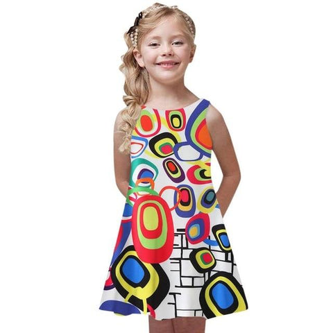 Image of Little Bumper Girls Clothes R / 5 / United States Party Printed Girl Dress