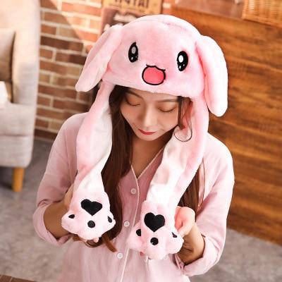 Image of Little Bumper Girls Clothes rabbit pink / United States / 30x50cm Girls Animal Jumping Ear Hats