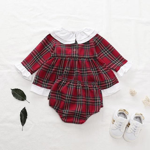 Image of Little Bumper Girls Clothes Red / 12M / United States Dress Tops +Shorts Bottoms Outfit Set