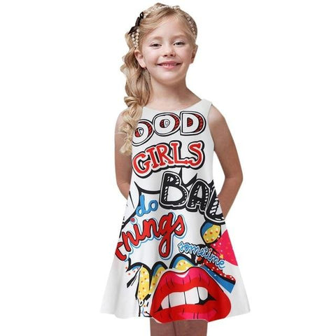 Image of Little Bumper Girls Clothes S / 8 / United States Party Printed Girl Dress