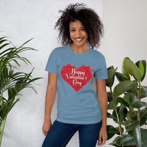 Little Bumper Girls Clothes Steel Blue / S Happy Valentines Day Short-Sleeve Unisex T-Shirt