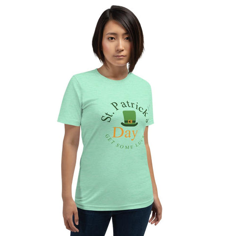 Image of Little Bumper Heather Mint / S "Get Some Luck" St. Patrick's Short-Sleeve Unisex T-Shirt