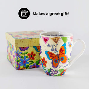 Little Bumper Home & Garden - Home Decor Inspirational Beautiful Butterfly Boxed Mug, 12oz