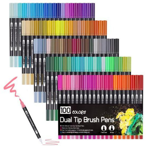 Image of Little Bumper Kids & Babies - Boy's Accessories 100 Colors Black / United States Watercolors Brush Pen Art Markers