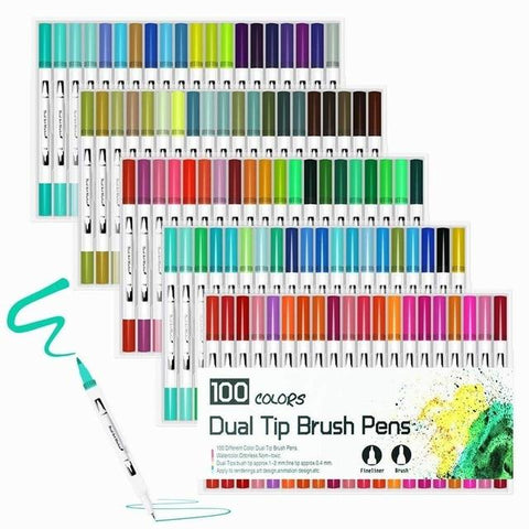 Image of Little Bumper Kids & Babies - Boy's Accessories 100 Colors White / United States Watercolors Brush Pen Art Markers