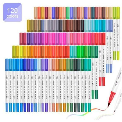 Image of Little Bumper Kids & Babies - Boy's Accessories 120 Colors White / United States Watercolors Brush Pen Art Markers