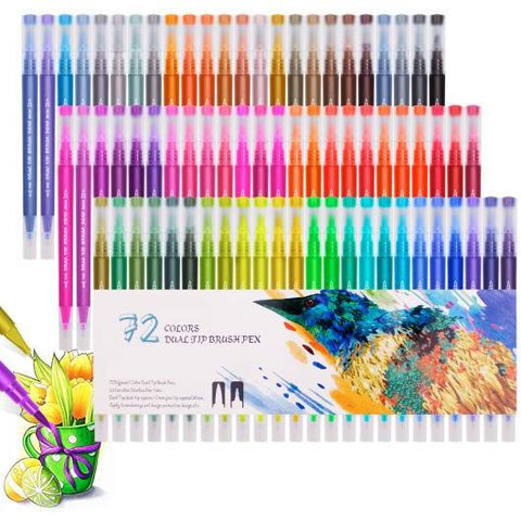 Image of Little Bumper Kids & Babies - Boy's Accessories 72 Colors / United States Watercolors Brush Pen Art Markers