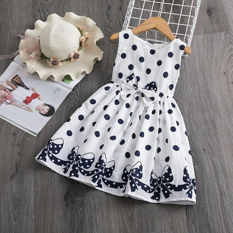 Image of Little Bumper Kids & Babies - Mother & Kids - Girls' Clothing 4 / 2T Bowknot Belt Polka Dots Long Sleeve Dress