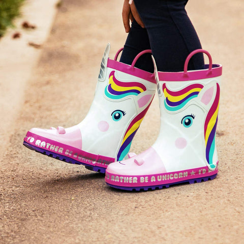 Little Bumper Kids Shoes Cute Unicorn Printed Rain Boots