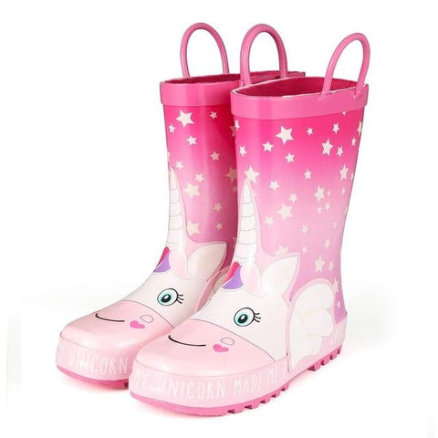 Image of Little Bumper Kids Shoes Star Unicorn / 5 / United States Cute Unicorn Printed Rain Boots