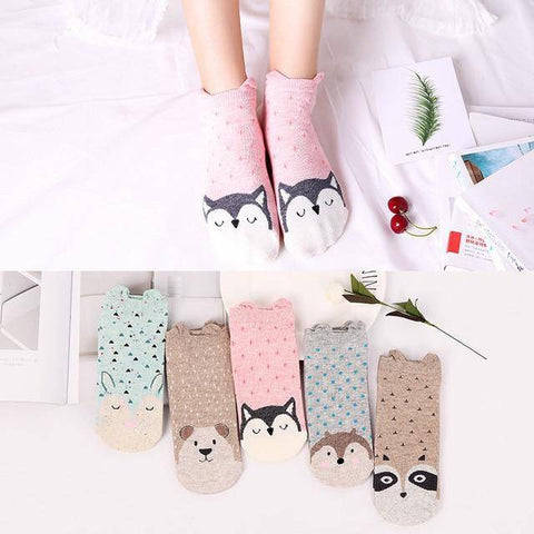 Image of Little Bumper Kids Socks XG21 / 5Pairs(for6-12years) / United States Kids Soft Cotton Seamless Ankle Socks - 5 Pairs