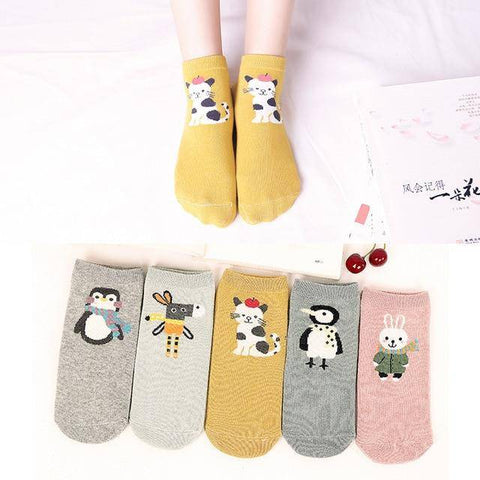 Image of Little Bumper Kids Socks XG22 / 5Pairs(for6-12years) / United States Kids Soft Cotton Seamless Ankle Socks - 5 Pairs