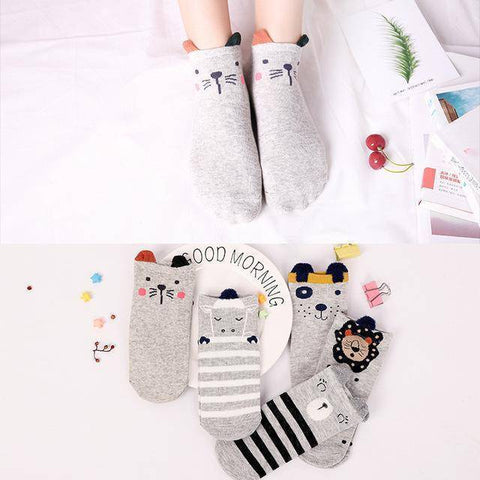 Image of Little Bumper Kids Socks XG25 / 5Pairs(for6-12years) / United States Kids Soft Cotton Seamless Ankle Socks - 5 Pairs