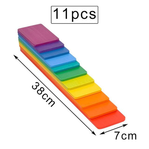 Image of Little Bumper Kids Toys 11-rectangle / United States Large Rainbow Stacker Wooden Toys For Kids