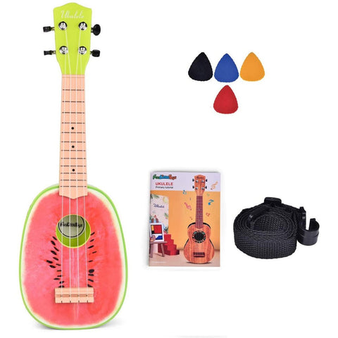 Image of 17" Burlywood Ukulele Musical Instrument for Kids with Tutorial
