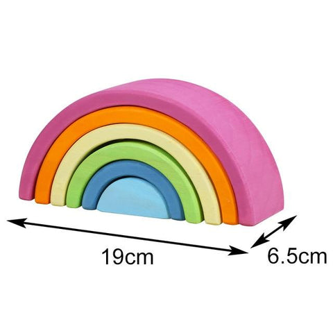 Image of Little Bumper Kids Toys 6-A-Macaron / United States Large Rainbow Stacker Wooden Toys For Kids