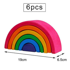 Little Bumper Kids Toys 6-A / United States Large Rainbow Stacker Wooden Toys For Kids
