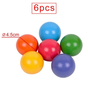 Little Bumper Kids Toys 6-ball / United States Large Rainbow Stacker Wooden Toys For Kids